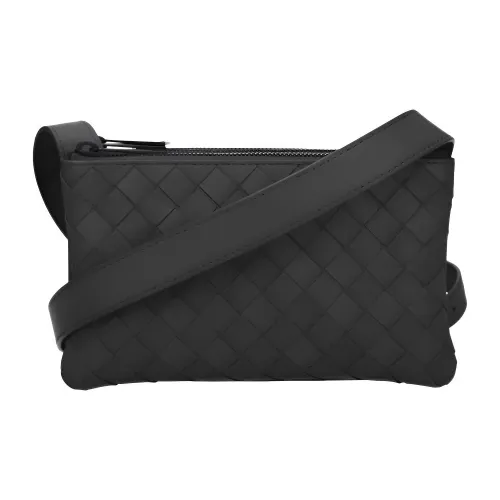 Bottega Veneta Сумка через плечо из кожи мини мужская графитового цвета
