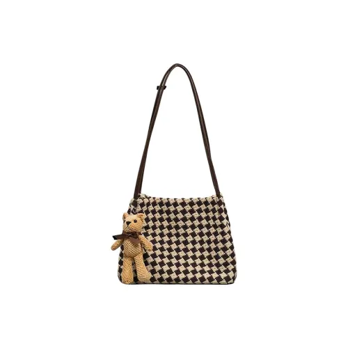 COMELY Ткань Тоут Сумка Сумка через плечо Женская Квадратная Кофейная