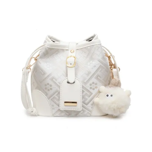 NOMK ПУ (полиуретан) Сумка-ведро Сумка через плечо Женская Экрю Черный Розовый Фиолетовый Серый