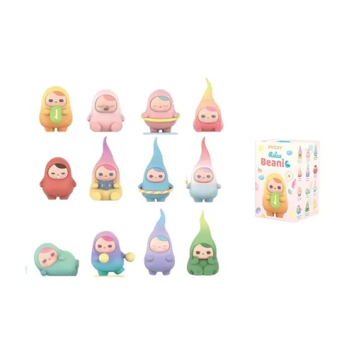 POP MART Коллаборация Edition PUCKY Relaxation Бобовый Коллекция Слепые коробки Один Mystery Коробка Целая коробка 12 шт