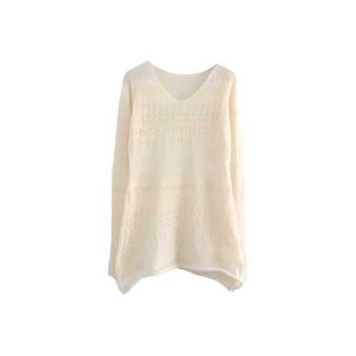 LOWEAR Кружево V-образный вырез Свободный Трикотаж Женские