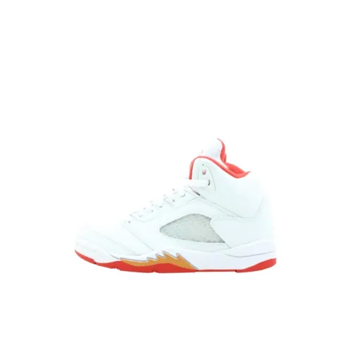 Jordan Air Джордан 5 MID Топ Детские баскетбольные кроссовки Белый Детский возраст 3-7 лет