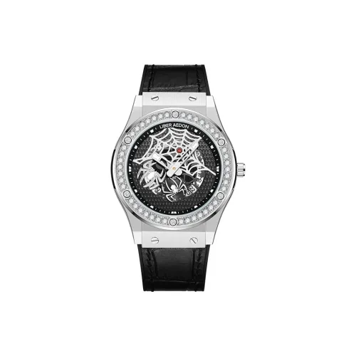 LIBER AEDON Наручные часы Кварцевый механизм Кожаный ремешок Черный циферблат Мужские часы