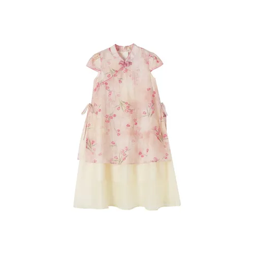 YUANYUAN GIRL Одиночная пара Платье Kids Ханьфу