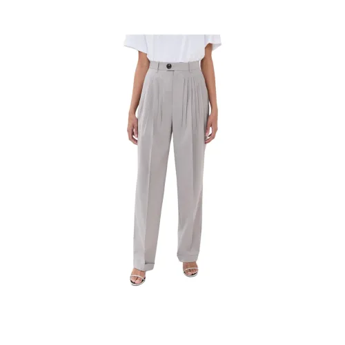 PETER DO Light Gray Women's Casual Pants PETER DO Светло-серые женские повседневные штаны