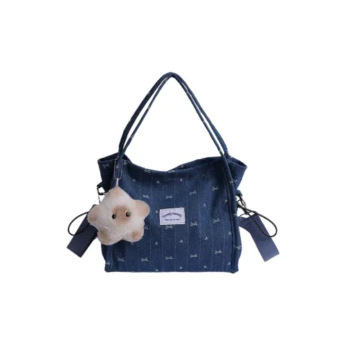 Meow In The Grass Деним Сумка Стандартная Женская Светло-Синий Темно-Синий