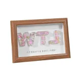 Фоторамка из орехового дерева + полный комплект материала + [розовый цветок]