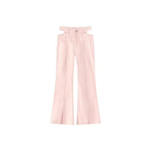 CHUU Light Pink Women's Casual Pants CHUU Светло-розовые женские повседневные штаны