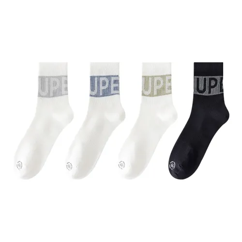 FUGEER 4 шт Gift Box Set 1 OF Each 4 цвета Мужские носки MID до икры