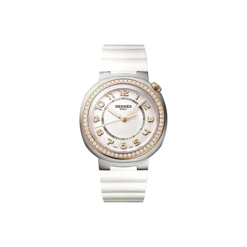 HERMES Наручные часы Автоматический Механический Механизм Резиновый Ремешок 36 мм Белый Циферблат Унисекс