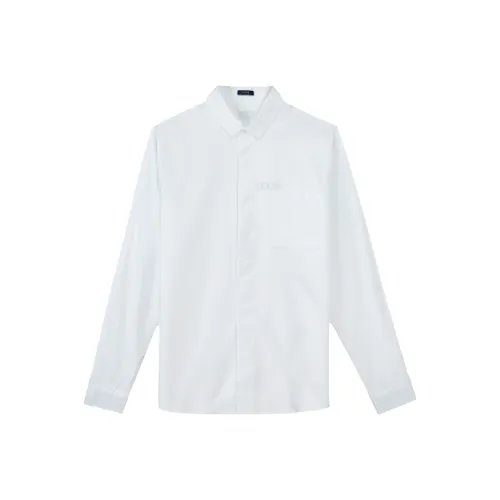 FOSS PHIL Белый Straight Cut Мужские Рубашки