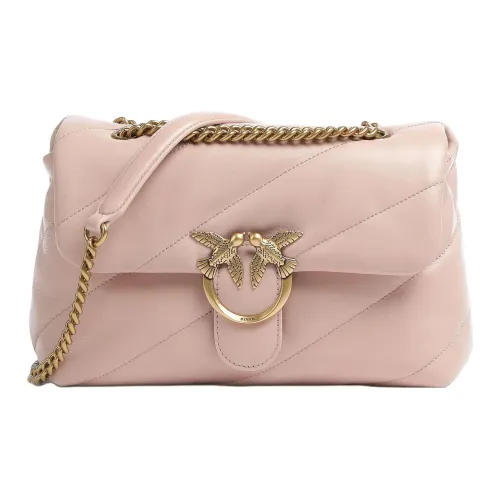 PINKO Sheepskin Квадратная Сумка Сумка через плечо Большая Женская Розовая