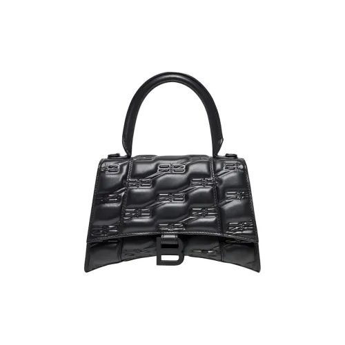 Balenciaga HOURGLASS Овечья кожа Сумка Маленькая Женская Черная