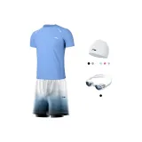 Комплект одежды (Синий топ + Белый и синий низ + Кепка для плавания + Очки для плавания)