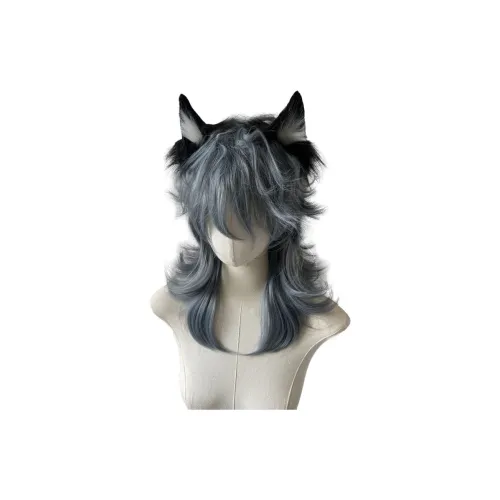 GLUNA Волк Ласточкин хвост Mullet Голова Унисекс Перука Городской CHIC Стиль Layered Handsome Модный Natural Пыльно-голубой