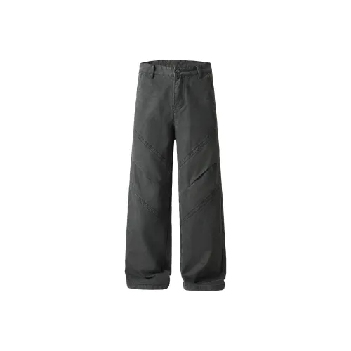 KM Серый Зеленый Унисекс Джинсы