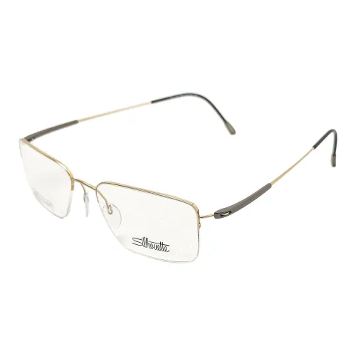 SILHOUETTE Titanium Square Eyeglass Frames Unisex Gold SILHOUETTE Титан Квадратные Оправы для Очков Унисекс Золото