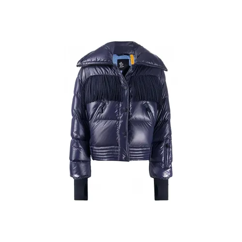Moncler FW21 Однотонный Блестящий Отложной воротник Пуховик Женский Фиолетовый