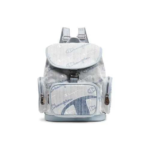 Champion Ткань Синтетическая кожа Рюкзак Женские Светло-синий деним Темно-синий деним