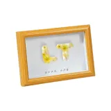 Древесина Фоторамка + Полный комплект Материал Упаковка + [Желтый Цветочный Дизайн]