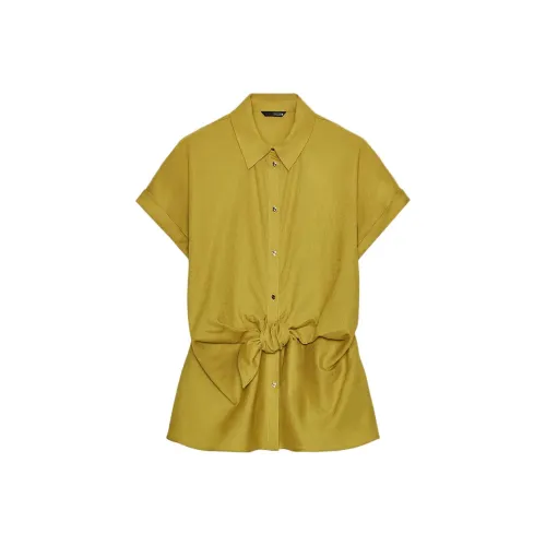 ZARA Women's Yellow Shirts ZARA Женские Желтые Рубашки