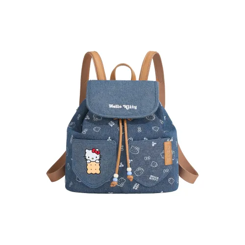 TOUTOU HELLO KITTY collaboration Хелло Китти Ткань Рюкзак Обычный Женские Джинсовый синий