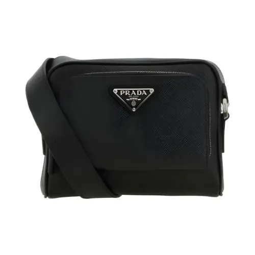 PRADA Сумка через плечо из кожи мужская черная