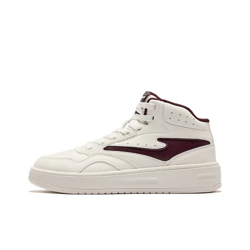 Erke Легкий Покрытие Высокие Кроссовки для Скейтбординга Женские Микрокристаллический Белый Вишнево-Красный Краска Цвет