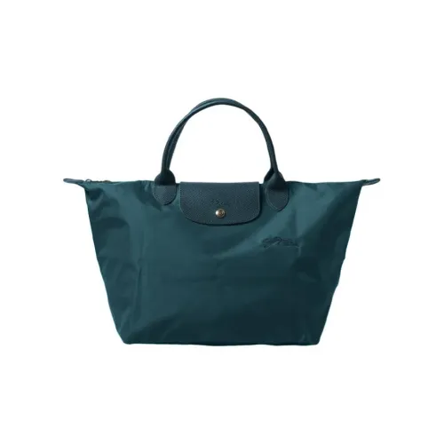 LONGCHAMP Le Pliage Green Переработанный нейлон с цветным холстом сумка-пельмени средний размер женская павлин синий