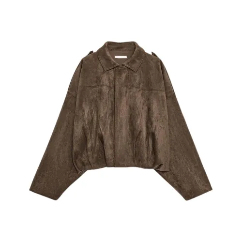 ZARA Темно-коричневые женские куртки
