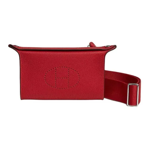 HERMES Videpoches Коровья кожа Togo Сумка через плечо Сумка на плечо Женская Q5 Rouge Casaque Национальный флаг Красный