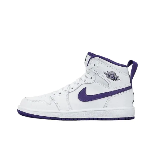 Jordan Air Jordan 1 MID Топ Детские Баскетбольные Кроссовки Белый Подростки