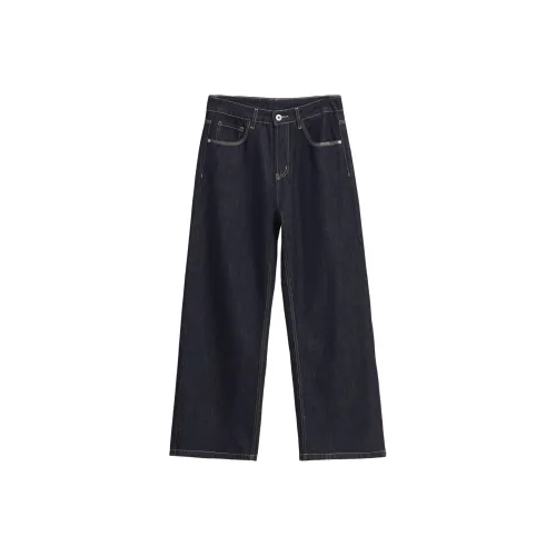 ENTONG Темно-синий Синий Унисекс Джинсы