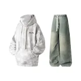 Комплект одежды (Серый топ + Желтые грязные штаны)