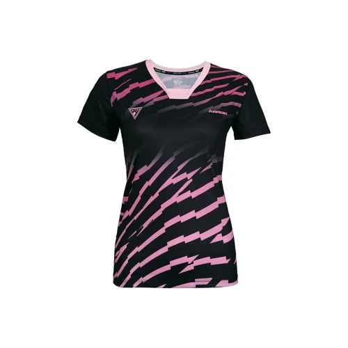 Kawasaki Бадминтон Джерси Женские Черный Розовый