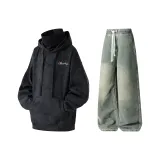 Комплект (черный топ+желтые грязевые штаны)