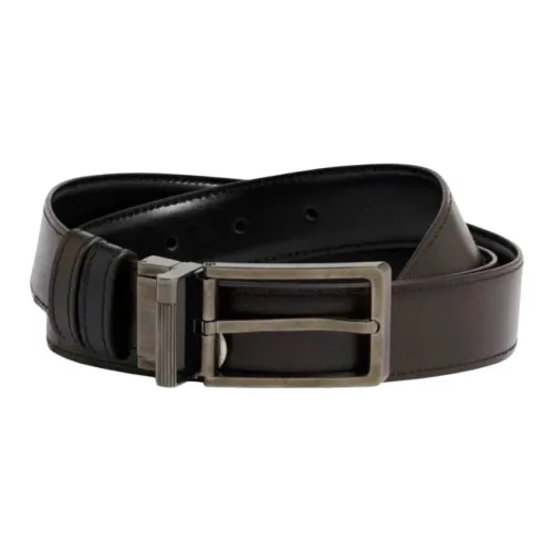 Dunhill Телячья кожа Кожаные ремни Мужской Черный Коричневый 3 см