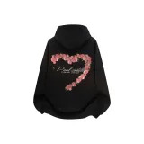 Чёрный с цветами, сердце