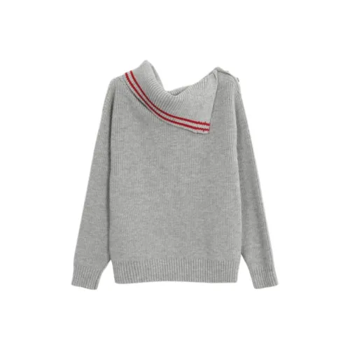 IUNOP Корейский стиль Lazy Стиль Свободный крой Пуловер Off Плечо Длинный рукав Трикотаж Женский