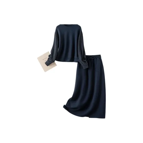 IHIMI Темно-синий Синий Женские Комплекты с Юбкой