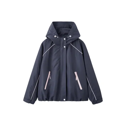 MJ Серый и Розовый Женское Короткое Пальто