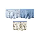 3 Pack (Абрикосовый Серебряный Цветочный Дизайн + Темно-синий Кипарис + Светло-синий Эвкалипт)