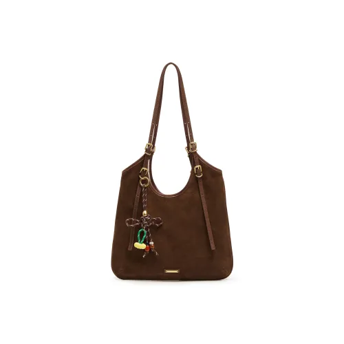 Staccato Коровья кожа Тоут Сумка Сумка для покупок Сумка на плечо Большая Женская Кофейная