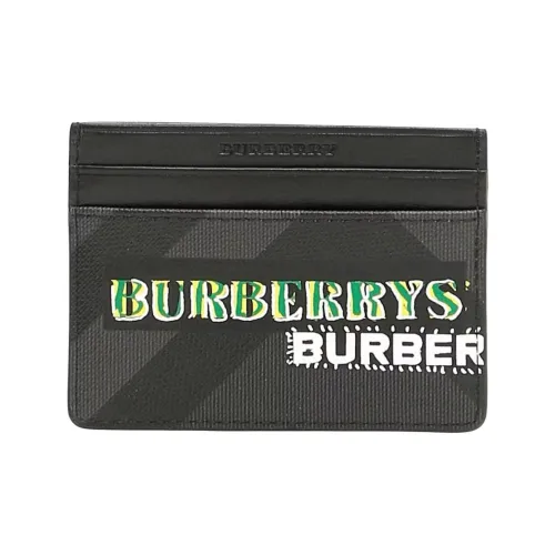 Burberry Поливинилхлорид Кошелек Картхолдер Унисекс Черный и Зеленый
