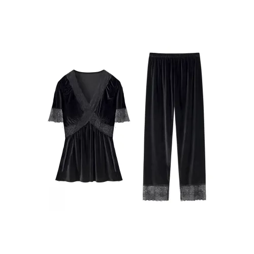 Qiao Ni Tong Пижамный комплект женский цвет Starry Night Black