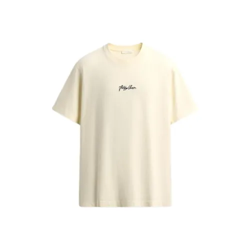 ZARA Кремовая мужская футболка с коротким рукавом