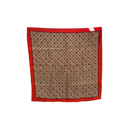 Tory Burch Шарфы из шелка с узором "Тутовый шелк" женские красный бежевый