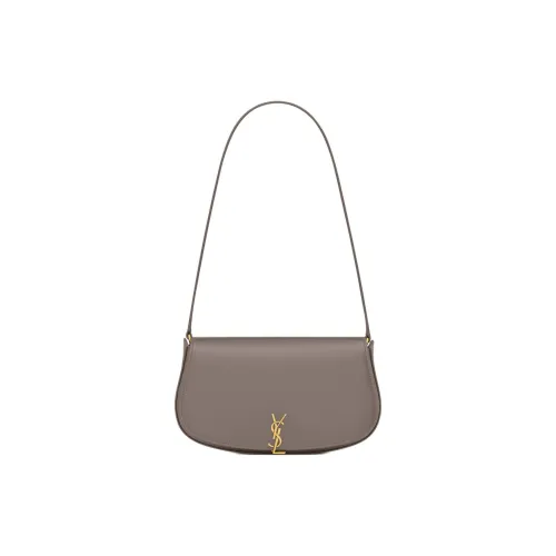 SAINT LAURENT Телячья кожа Полумесяц Сумка через плечо Мини Женская Серый