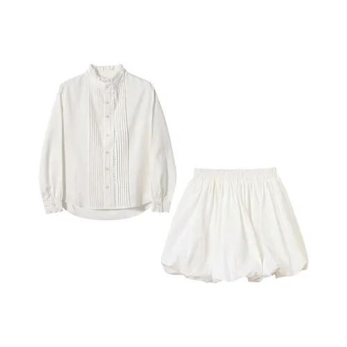 MARIE·COCO Белая рубашка + Юбка Женские Комплекты с юбкой
