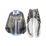 Серый+Белый Фотиния Серый Брюки